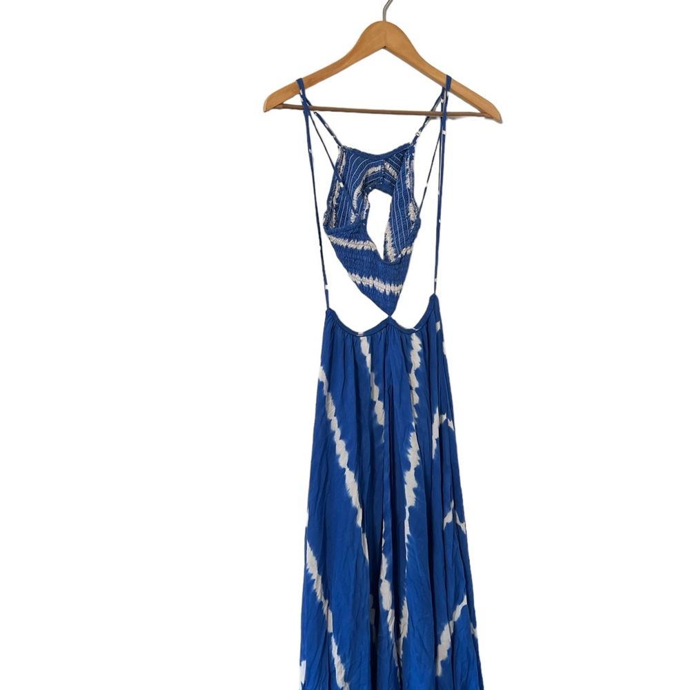 INDAH Blue Innocence Palazzo Smocked Cut Out Tie Dye Maxi Dress - Picture 3 of 7